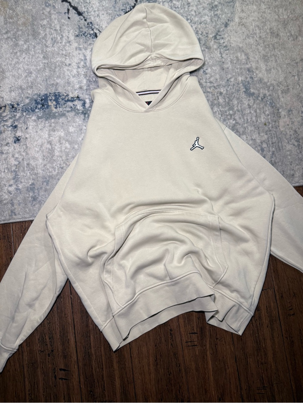 Jordan Embroidered Jumpman Pullover Hoodie Cream Men’s Large